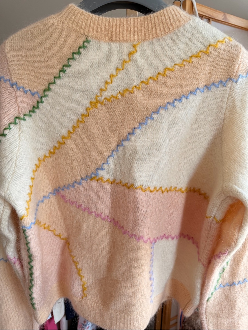 NWT Sézane x Sea New York Ameline Pastel Rose Mohair Wool Sweater Size - Picture 9 of 10